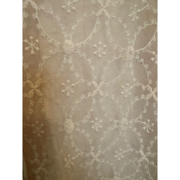 Abercrombie & Fitch Womens Lace Button-Up Blouse M Pink Sheer Long Sleeve - Picture 7 of 7